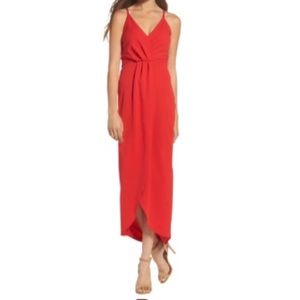 Fraiche By J Women's Red High/low Slip dress